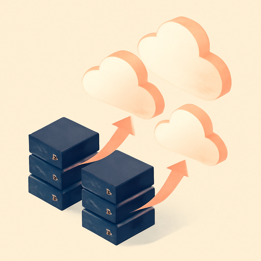 Migrare CRM cloud — ilustrație editorială